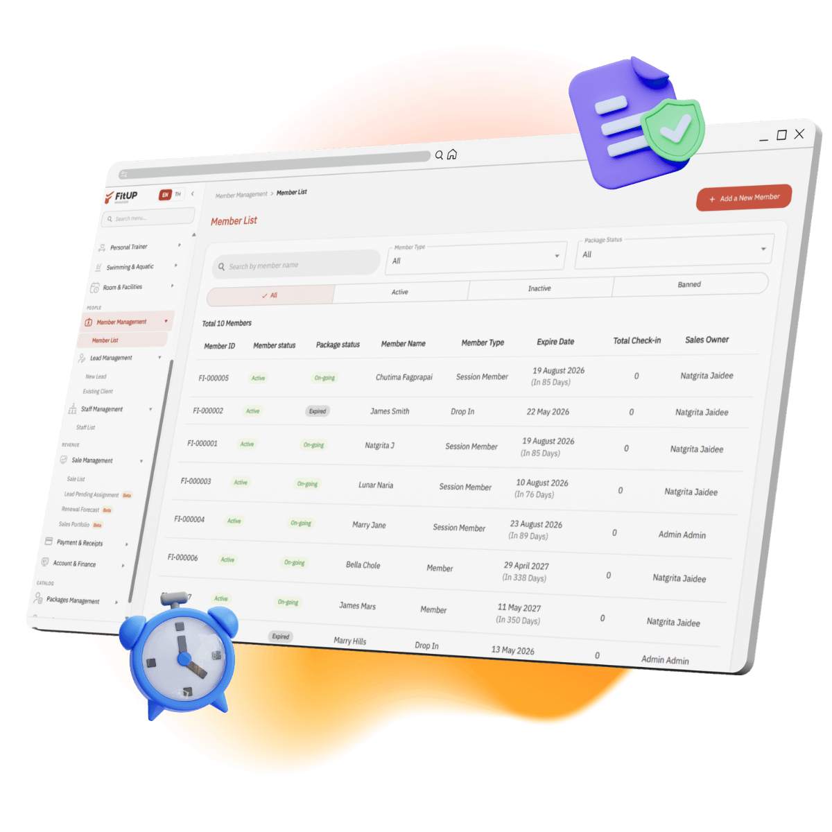 FitUP Manager - Members